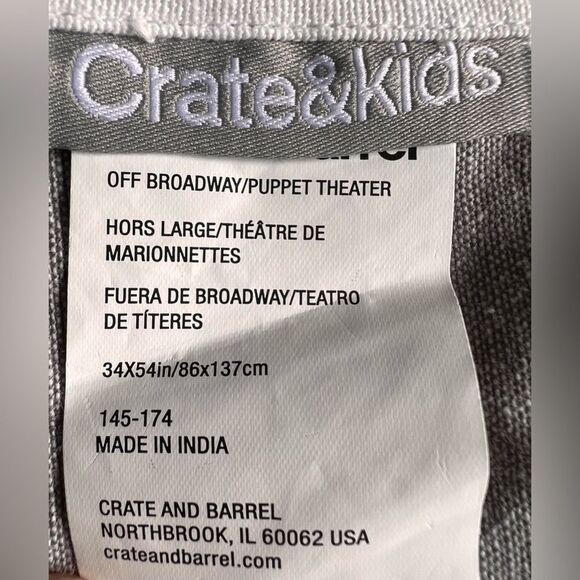 Crate & Barrel Crate&kid’s Kid’s Fabric Doorway Puppet Theater Pretend Play. - Picture 5 of 6